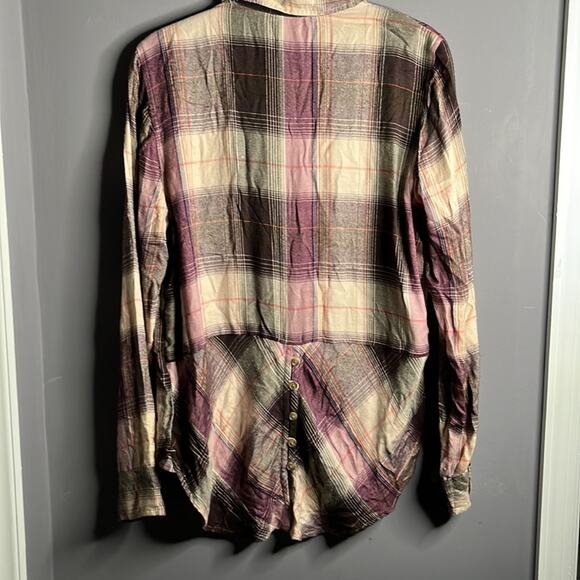 Lucky Brand Plum Plaid Button Down Long Sleeve Shirt Size Small - Picture 8 of 11